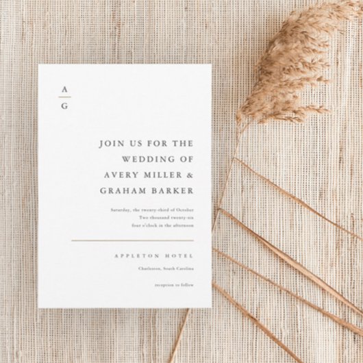 Moderne Schwarz-Weiß-Hochzeit Einladung