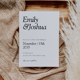 Moderne Schwarz-Weiß-Hochzeit Einladung