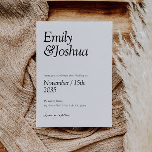 Moderne Schwarz-Weiß-Hochzeit Einladung