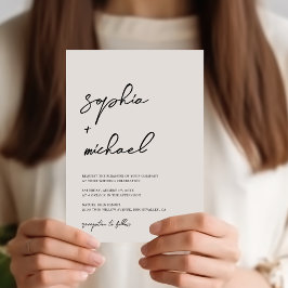 Moderne Schwarz-Weiß-Hochzeit Einladung