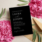 Moderne Schwarz-Weiß-Hochzeit Einladung