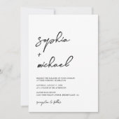 Moderne Schwarz-Weiß-Hochzeit Einladung (Vorderseite)