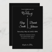Moderne Schwarz-Weiß-Hochzeit Einladung (Vorne/Hinten)