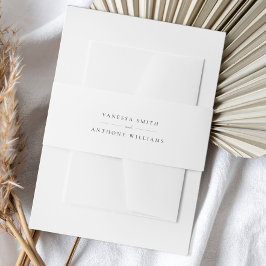 Moderne Schwarz-Weiß-Hochzeit Einladungsbanderole