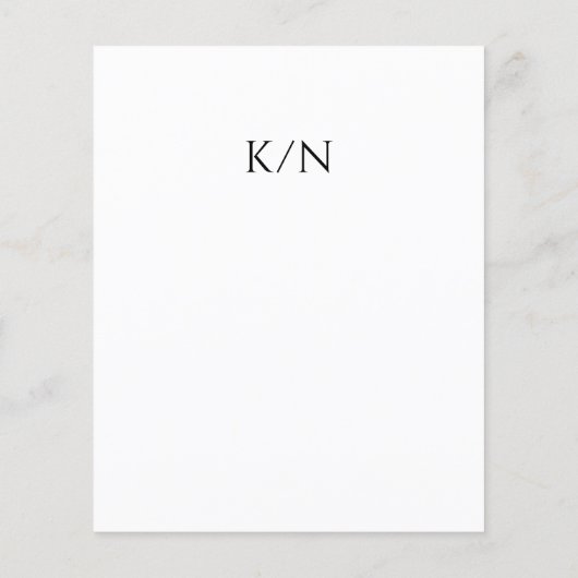 Moderne Schwarz-Weiß-Hochzeit Flyer (Hinten)