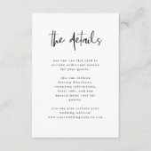 Moderne Schwarz-Weiß-Hochzeit | Gästedaten Begleitkarte (Vorderseite)