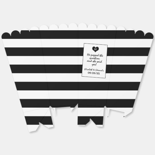 Moderne Schwarz-Weiß-Hochzeit Geschenkschachtel (Ungeklappt)