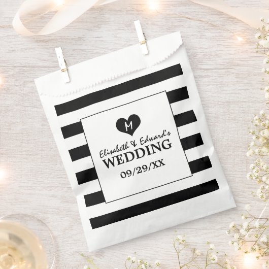Moderne Schwarz-Weiß-Hochzeit Geschenktütchen (Ausgeschnitten)