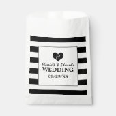 Moderne Schwarz-Weiß-Hochzeit Geschenktütchen (Vorderseite)