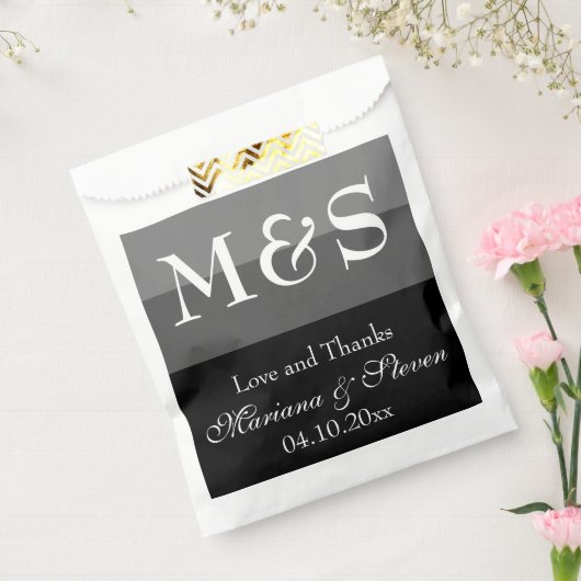 Moderne Schwarz-Weiß-Hochzeit Geschenktütchen (Versiegelt)