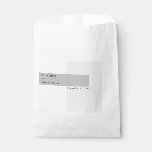 Moderne Schwarz-Weiß-Hochzeit Geschenktütchen (Vorderseite)
