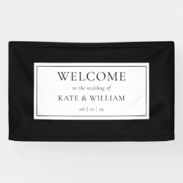 Moderne Schwarz-Weiß-Hochzeit im klassischen Stil Banner