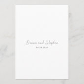 Moderne Schwarz-Weiß-Hochzeit Menükarte (Rückseite)