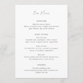 Moderne Schwarz-Weiß-Hochzeit Menükarte (Vorderseite)