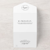 Moderne Schwarz-Weiß-Hochzeit mit Perforation/UAWG All In One Einladung (Außenbereich)