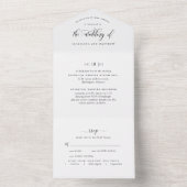 Moderne Schwarz-Weiß-Hochzeit mit Perforation/UAWG All In One Einladung (Innen Boden)