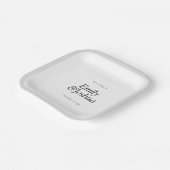 Moderne Schwarz-Weiß-Hochzeit Pappteller (Gewinkelt)