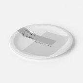 Moderne Schwarz-Weiß-Hochzeit Pappteller (Schrägansicht)