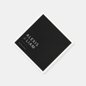 Moderne Schwarz-Weiß-Hochzeit Personalisiert Napki Serviette (Ecke)