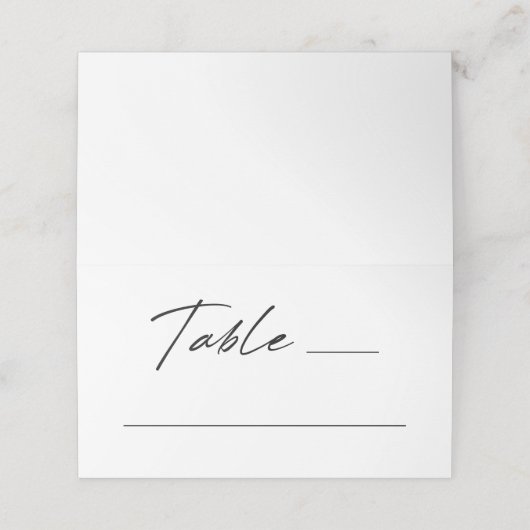 Moderne Schwarz-Weiß-Hochzeit Platzkarte (Außenseite Aufgefaltet)