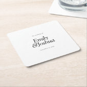 Moderne Schwarz-Weiß-Hochzeit Rechteckiger Pappuntersetzer (angewinkelt)