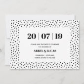 Moderne Schwarz-Weiß-Hochzeit rettet das Datum Save The Date (Vorderseite)