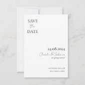 Moderne Schwarz-Weiß-Hochzeit rettet das Datum Save The Date (Vorderseite)