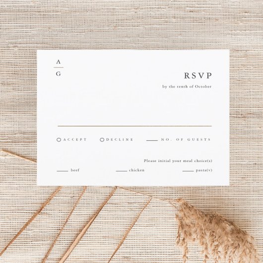 Moderne Schwarz-Weiß-Hochzeit RSVP Karte