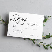Moderne Schwarz-Weiß-Hochzeit RSVP Karte