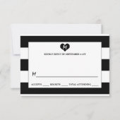 Moderne Schwarz-Weiß-Hochzeit RSVP Karte (Vorderseite)