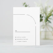 Moderne Schwarz-Weiß-Hochzeit RSVP Karte (Stehend Vorderseite)