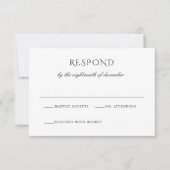 Moderne Schwarz-Weiß-Hochzeit RSVP Karte (Vorderseite)