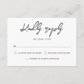 Moderne Schwarz-Weiß-Hochzeit RSVP Karte (Vorderseite)