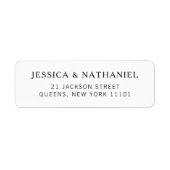 Moderne Schwarz-Weiß-Hochzeit-Rücksendeadresse (Vorne)