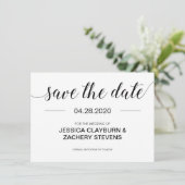 Moderne Schwarz-Weiß-Hochzeit Save The Date (Stehend Vorderseite)