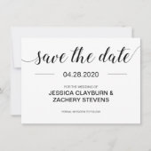 Moderne Schwarz-Weiß-Hochzeit Save The Date (Vorderseite)