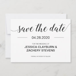 Moderne Schwarz-Weiß-Hochzeit Save The Date