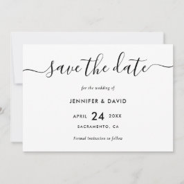 Moderne Schwarz-Weiß-Hochzeit Save The Date