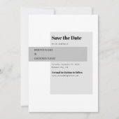 Moderne Schwarz-Weiß-Hochzeit Save The Date (Vorderseite)