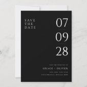 Moderne Schwarz-Weiß-Hochzeit Save The Date (Vorderseite)