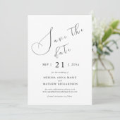 Moderne Schwarz-Weiß-Hochzeit Save The Date (Stehend Vorderseite)