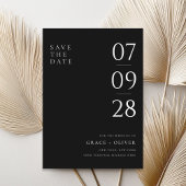Moderne Schwarz-Weiß-Hochzeit Save The Date