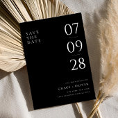 Moderne Schwarz-Weiß-Hochzeit Save The Date