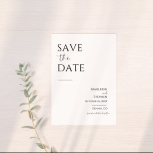Moderne Schwarz-Weiß-Hochzeit Save The Date
