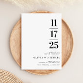 Moderne Schwarz-Weiß-Hochzeit Save The Date
