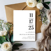 Moderne Schwarz-Weiß-Hochzeit Save The Date