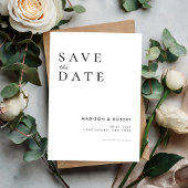 Moderne Schwarz-Weiß-Hochzeit Save The Date