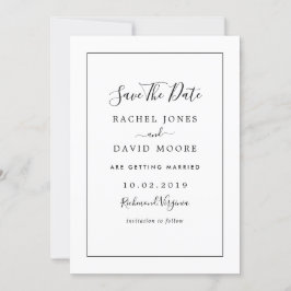 Moderne Schwarz-Weiß-Hochzeit Save The Date