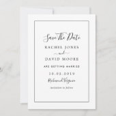 Moderne Schwarz-Weiß-Hochzeit Save The Date (Vorderseite)
