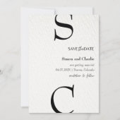 Moderne Schwarz-Weiß-Hochzeit Save the Date Einladung (Vorderseite)